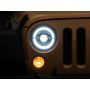 Raxiom 07-18 Jeep Wrangler JK Axial Series LED Headlights- Black Housing (Clear Lens)
