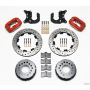 Wilwood 140-5591-DR Forged Dynalite P/S Rear Kit Drilled Red Mopar/Dana 2.36in Off w/Snap Ring Brng