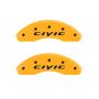 MGP Front set 2 Caliper Covers Engraved Front 2015/Civic Yellow finish black ch