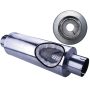 Diamond Eye MFLR 5inID SGL IN/SGL OUT 7inDIA X 24in BODY 30in LENGTH LOUVERED SLOTTED ENDS 409 SS