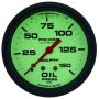Autometer Ultra-Nite 2-5/8in 0-150 PSI Liquid Filled Mechanical Glow In Dark Oil Pressure Gauge