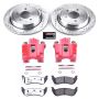 PowerStop KC1368-26 Z26 Street Performance Ceramic Brake Pad, Drilled Slotted Rotor, and Caliper Kit