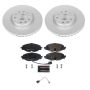 PowerStop ESK7082 Genuine Geomet Coated Rotors, ECE-R90 Brake Pads + Hardware Kit