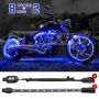 XKGLOW XK034001-B XK Glow Single Color  LED Accent Light Motorcycle Kit Blue - 8xPod + 2x8InStrips