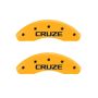 MGP Front set 2 Caliper Covers Engraved Front Cruze Yellow finish black ch