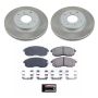 PowerStop SC749 Semi-Coated Rotor and Low-Dust Ceramic Brake Pad Kit