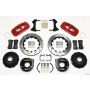 Wilwood 140-10946-DR AERO4 Rear P-Brake Kit 14.00in Drilled Red Small Ford 2.66in Offset