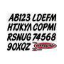 Hardline BLK400EC Boat Lettering Registration Kit 3 in. - 400 Black Solid