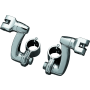 Kuryakyn 7986 Longhorn Offset Peg Mounts With 1-1/4inch Magnum Quick Clamp Chrome (Pair)