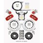 Wilwood 140-13888-DR AERO4 / MC4 Rear Kit 14.00 Drilled Red 2015-Up Mustang w/Lines & Cables