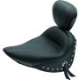 Mustang Motorcycle 79714 Mustang 84-06 Harley Standard Rear Tire Standard Touring Solo Seat w/Driver Backrest Studs - Black