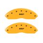 MGP 16094FMGPYL Front set 2 Caliper Covers Engraved Front  Yellow finish black ch
