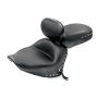 Mustang Motorcycle 79476 Mustang 07-17 Yamaha V-Star 1300,1300 Tourer Wide 2PC Seat w/ Driver Backrest Studs- Black