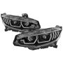 SPYDER 5086099 Projector Headlight W/ LED Sequential Turn Signal Lights - Black