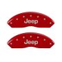 MGP Front set 2 Caliper Covers Engraved Front JEEP Red finish silver ch