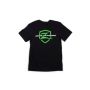 Zone Offroad Black Premium Cotton T-Shirt - Green Logo - Large