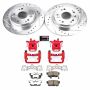PowerStop KC4989-26 Z26 Street Performance Ceramic Brake Pad, Drilled Slotted Rotor, and Caliper Kit