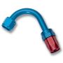 Russell Performance -6 AN Red/Blue 120 Degree Full Flow Swivel Hose End (With 1in Radius)