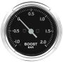 AutoMeter ST3311C Stack 52mm -1 to +2 Bar (Incl T-Fitting) Pro Stepper Motor Boost Pressure Gauge - Classic