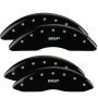 MGP 55002SMGPBK 4 Caliper Covers Engraved Front & Rear  Black finish silver ch