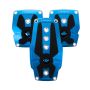 NRG PDL-200BL Brushed Aluminum Sport Pedal M/T - Blue w/Black Rubber Inserts