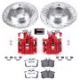 PowerStop KC940-26 Z26 Street Performance Ceramic Brake Pad, Drilled Slotted Rotor, and Caliper Kit