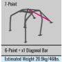 Cusco 692 265 F D1 Chromoly 2-Pssgr 7-PT DASH-THRU Roll Cage Subaru GRB STi 08-14 (S/O/No Cancel)  BLUE