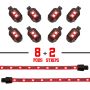 XKGLOW XK034001-R XK Glow Single Color  LED Accent Light Motorcycle Kit Red - 8xPod + 2x8InStrips