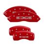 MGP 10042SEDGRD 4 Caliper Covers Engraved Front & Rear Edge Red finish silver ch