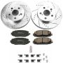 PowerStop K7701 Z23 Daily Driver Carbon-Fiber Ceramic Brake Pad and Drilled & Slotted Rotor Kit