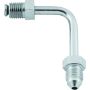 TwinPower 035966 Twin Power Chrome Brake Fitting Male 3/8-24 Inverted Flare to AN-3 Male 90 Degree Adaptor Tube Short