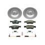PowerStop ESK2998 Genuine Geomet Coated Rotors, ECE-R90 Brake Pads + Hardware Kit