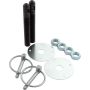 ALLSTAR PERFORMANCE ALL18504 Alum Hood Pin Kit 1/2in with 1/4in Clips Black