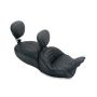 Mustang Motorcycle 79595 Mustang 15-21 Harley Freewheeler Std Touring Deluxe 1PC Seat w/Driver and Passenger Backrest - Black