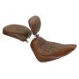 Mustang Motorcycle 79753 Mustang 84-06 Harley Standard Rear Tire Wide Tripper Solo Seat w/Driver Backrest - Distressed Brown