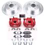 PowerStop KC098B-26 Z26 Street Performance Ceramic Brake Pad, Drilled Slotted Rotor, and Caliper Kit