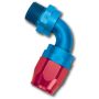 Russell Performance -6 AN Red/Blue 90 Degree Full Flow Swivel Pipe Thread Hose End (With 3/8in NPT)