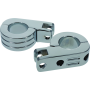 Bikers Choice 502318 Chrome Billet Highway Peg Mounts for 1.25 Inch Engine Guard Universal Custom Pr