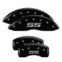MGP 14217SSS4BK 4 Caliper Covers Engraved Front & Rear Monte Carlo style/SS Black finish silver ch