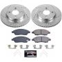 PowerStop K6096 Z23 Daily Driver Carbon-Fiber Ceramic Brake Pad and Drilled & Slotted Rotor Kit