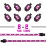 XKGLOW XK034001-P XK Glow Strips Single Color  LED Accent Light Motorcycle Kit Pink - 8xPod + 2x8In