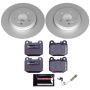 PowerStop ESK5261 Genuine Geomet Coated Rotors, ECE-R90 Brake Pads + Hardware Kit