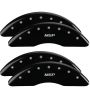 MGP 34003SMGPBK 4 Caliper Covers Engraved Front & Rear  Black finish silver ch
