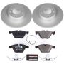 PowerStop ESK4678 Genuine Geomet Coated Rotors, ECE-R90 Brake Pads + Hardware Kit