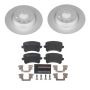 PowerStop ESK7324 Genuine Geomet Coated Rotors, ECE-R90 Brake Pads + Hardware Kit