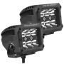 Go Rhino 753003023SBS Xplor Bright Series Rectangle LED Spot Light Kit (Surface/Thread Stud Mnt) 4x3 - Blk (Pair)