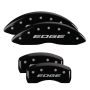 MGP 10241SEDEBK 4 Caliper Covers Engraved Front & Rear EDGE/2015 Black finish silver ch
