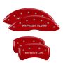 MGP 12005SMGMRD 4 Caliper Covers Engraved Front & Rear Magnum Red finish silver ch
