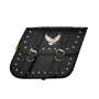 Willie & Max 58707-01 Universal Studded Series Compact Slant Saddlebags (12 in L x 9.5 in W x 5.5 in H)-Black