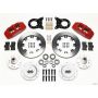 Wilwood 140-12945-R Dynapro 6 Front Hub Kit 12.19in Red 1970-1973 Mustang Disc & Drum Spindle